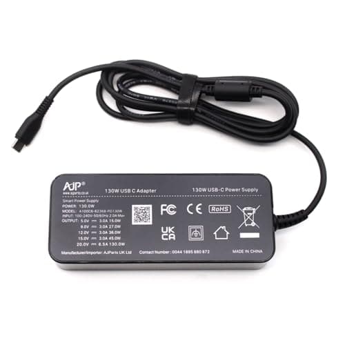 Image of AJP 130W USB C AC Charger Replacement for Razer Blade Stealth 13" GTX1650 RZ09-03101, RZ09-03102, RZ09-0327 Laptop Stand Chroma V2 (2019) (2020) TYPE C Power Supply Adapter Cord