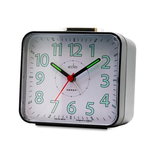 Image of Acctim Parker Non-Ticking Sweep Loud Bell Alarm Clock (Black)