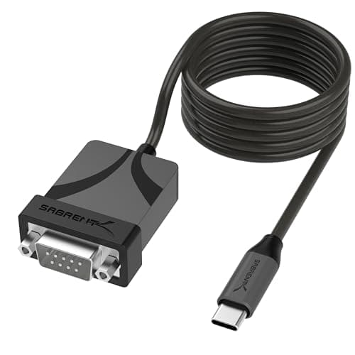 Image of SABRENT USB-C to DB9 Serial RS-232 Adapter Cable, Prolific PL2303GS Chipset, USB 2.0, 1bps-12Mbps Baud Rate, for POS Terminals, Modems, GPS, Industrial Devices 180cm (CB-D9C6)