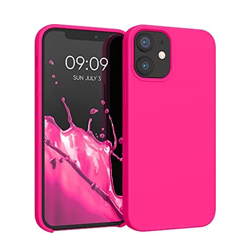 Image of kwmobile Case Compatible with Apple iPhone 12 mini Case - TPU Silicone Phone Cover with Soft Finish - Neon Pink
