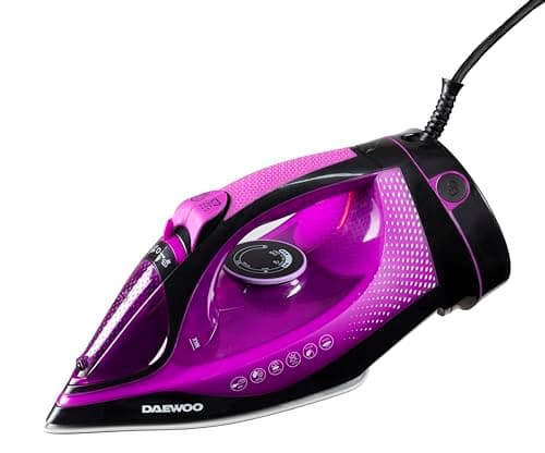 Image of Daewoo Glide Iron, The Free Glide, 2200W, Cordless Iron, Corded Base, High Burst Steam And Precision Tip, Adjustable Temperature Dial And Self Clean Function With Anti Calcium Function, Purple
