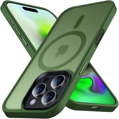 Image of Anqrp Designed for iPhone 16 Pro Magnetic Case, [Support Magsafe] [Military Grade Protection] Super Soft Silicone Slim Phone Case Cover Compatible with iPhone 16 Pro 6.3", Green