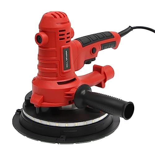 Image of Wall Sander 1200W Sanding Machine 1200-2500r 180mm Grinding Disc LED Strip Sander for Walls Variable Speed Disc Polisher with 6 Sandpapers and 2 Carbon Brushes