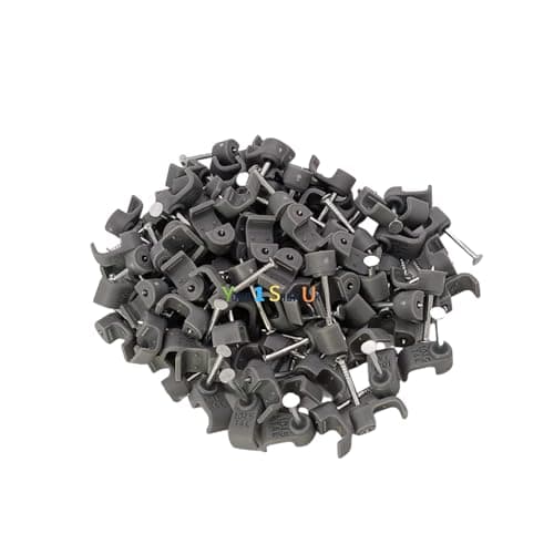 Image of Your 1 Shop UK 1.0-1.5mm2 Twin & Earth Cable Clips for Electrical Cables, Grey Cable Clips 8x5mm, 100 Pack Nails Clips Tacks for Electrical Cables