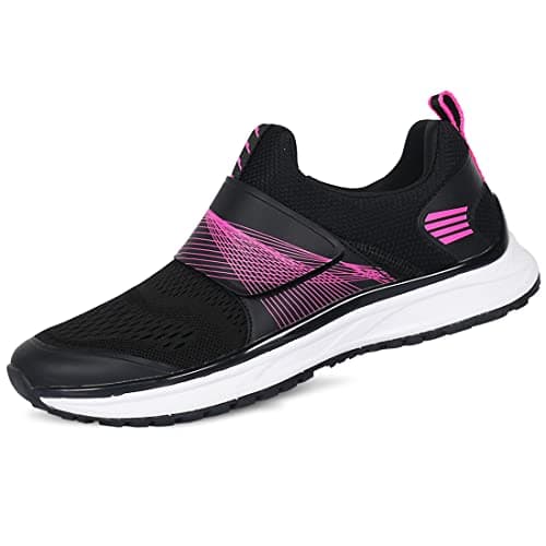 Image of Pairobin Women's Indoor and Outdoor Cycling Shoes - Comfortable and Breathable - Compatible With SPD Cleats, Black, 2.5 UK