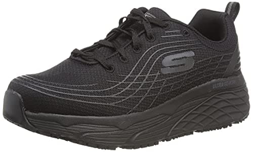 Image of Skechers Womens Max Cushioning Elite Sr Sneaker, Black Textile, 4.5 UK