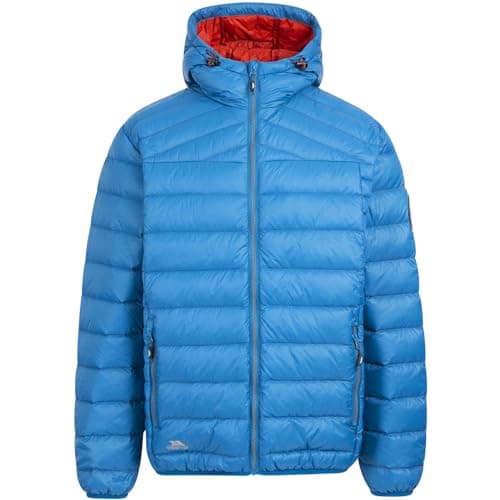 Image of Trespass Mens Down Jacket Lightweight Hooded Padded Jacket Packaway Coat Whitman II