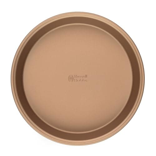 Image of Russell Hobbs RH02146GEU7 Non-Stick Cake Tin - Round Baking Tray for Cakes, Pie/Tart Dish, Carbon Steel Oven Pan, Easy Clean, Strong, Durable, Oven Safe to 220 Degrees, Opulence Collection, Gold, 24cm