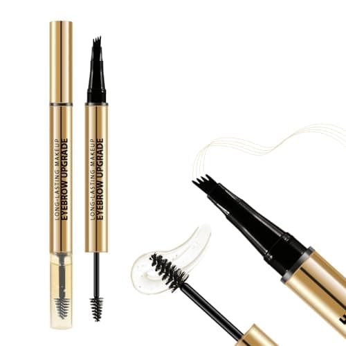 Image of Boobeen 2-in-1 Eyebrow Pen and Gel, Microblading 4 Fork Tip Brow Pencil with Clear Eyebrow Wax, Hairlike Brow Pens for Women, Long-lasting and Waterproof