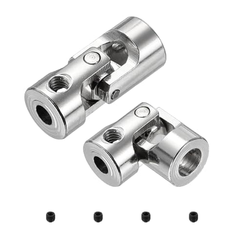 Image of sourcing map 2pcs Universal Joint Shaft Coupling, 4mm to 6mm Inner Dia Rotatable Steering Shaft U Joints Coupler with Screws for RC Car, Robot, Boat Drive Ship Motor Use