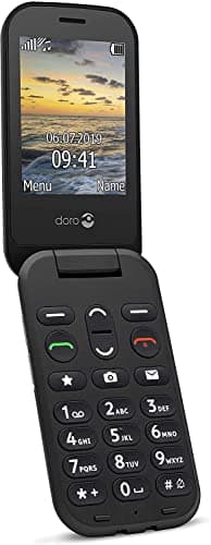 Image of Doro 6040 Unlocked 2G Dual SIM Clamshell Big Button Mobile Phone for Seniors with 2.8" Screen, GPS Localisation Black (Renewed)