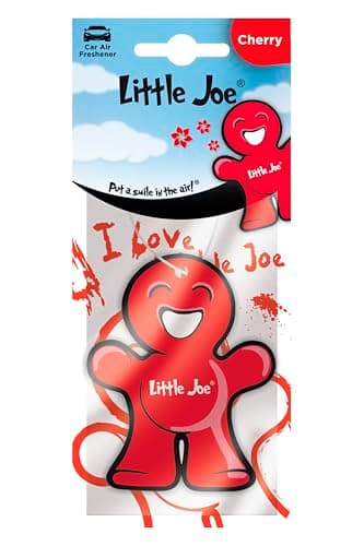 Image of Little Joe Cellulose Air Freshener Cherry Scent with Hanger. Perfect for Car, Home or Office. Long-lasting. Irresistible and Fun Scent for All Ages, plain red