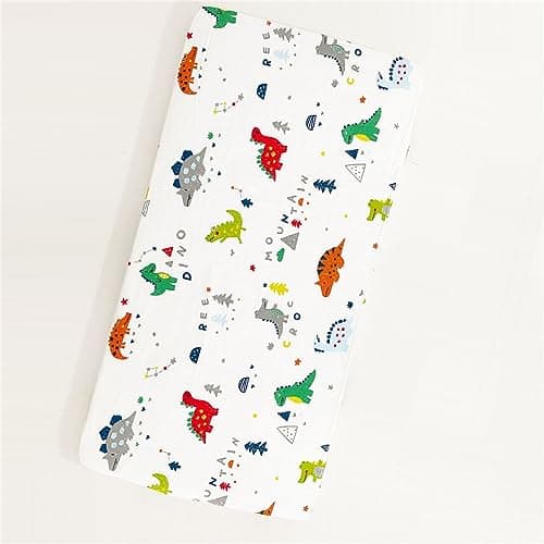 Image of Odot Cot Bed Sheets, Bedside Cribs Fitted Sheets for Boys and Girls, Baby Bed Sheets Cot Bed Mattress Protector, Bassinet Sheets, Easy Care Soft and Dureable (100x56cm,Monster)