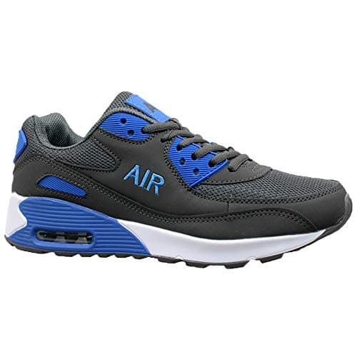 Image of Mens Shock Absorbing Running Trainers Casual LACE Gym Walking Sports Shoes Size (12 UK, Dark Grey Blue)