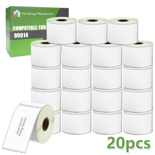 Image of Printing Pleasure 20x Compatible with Seiko 99014 54mm x 101mm White Shipping and Name Badge Labels Rolls (220 Labels per Roll) for LabelWriter 4XL 450 400 330 320 310 Twin Seiko Printers