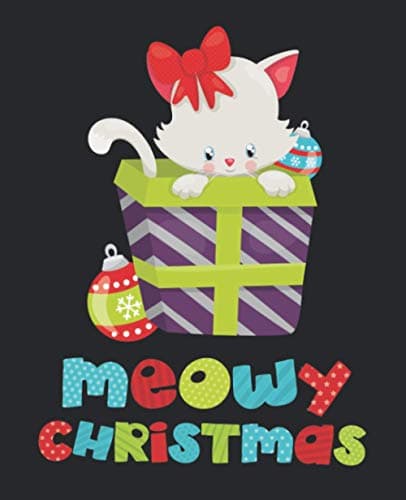 Image of Meowy Christmas: Pun Cute Cat Lovers Gift for Kids Composition Notebook, Book, Booklet, College Ruled Notebook for Men, Women or Kids