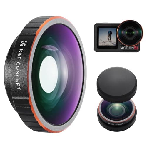 Image of K&F CONCEPT Wide-Angle Lens Compatible with DJI Osmo Action 5 pro Action 4 Wide Angle Lens, 180° Ultra Wide View Lens