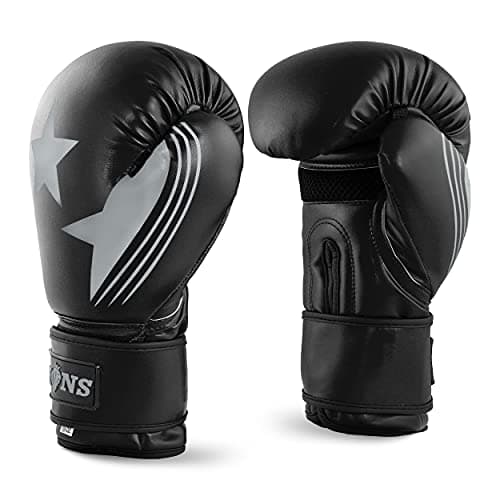 Image of Lions 10oz Boxing Gloves - Premium Rex Leather, Perfect for MMA Training Kickboxing Gloves, Punching Bag Focus Mitts, Muay Thai Boxing Gloves for Men Women Adults (Grey, 10oz)