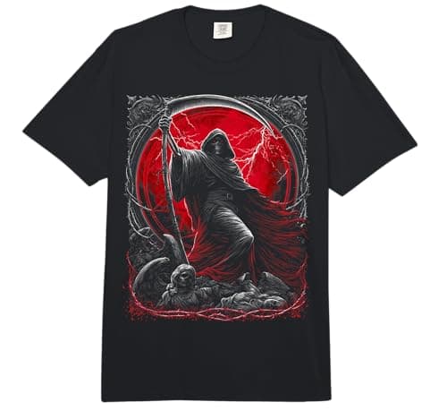 Image of Grim Reaper Scythe Fallen Angels Dark Gothic Horror Art Comfort Colors Adult Heavyweight T-Shirt