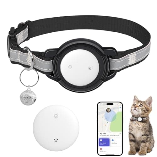 Image of JIARUI Cat GPS Tracker - Cat Collar Tracker No Monthly Fee - Compatible with Apple Find My(Only iOS) - Stretchy Reflective Tracking Collar - GPS Cat Dog Tracking Device (1 Pack)