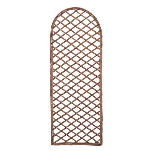 Image of Indigo® 1.2m x 0.45m Framed Willow Trellis Panel – Curved Top Garden Trellis for Climbing Plants, Fence Screening & Decorative Support