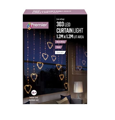 Image of Premier Heart Shape V Curtain 303 Warm White LED 1.2m - LV213454WW