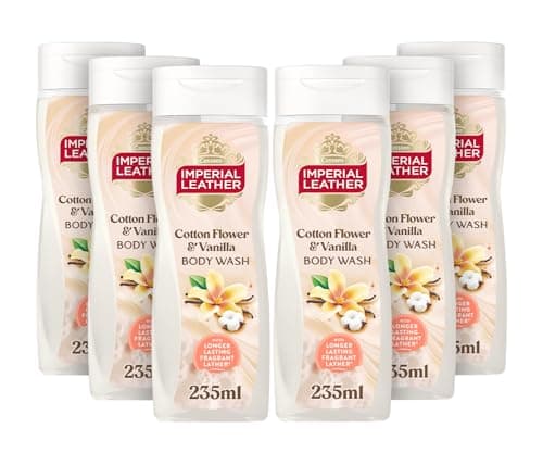 Image of Imperial Leather Cotton Flower & Vanilla Body Wash Shower Gel, Rich Creamy Lather & Long-lasting Luxury Fragrance, Vegan & Cruelty Free (6 x 235ml)