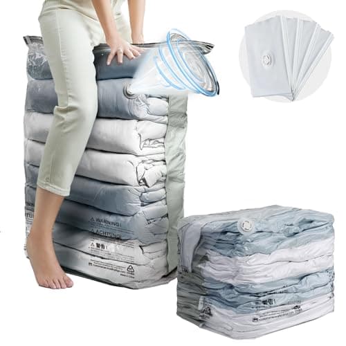 Image of TAILI Extra Large Vacuum Storage Bags Cube 4 Jumbo Reusable Vacuum Pack Bags for Clothes Duvet Travel and Home Comforters Blankets Bedding Compression,Space Saver