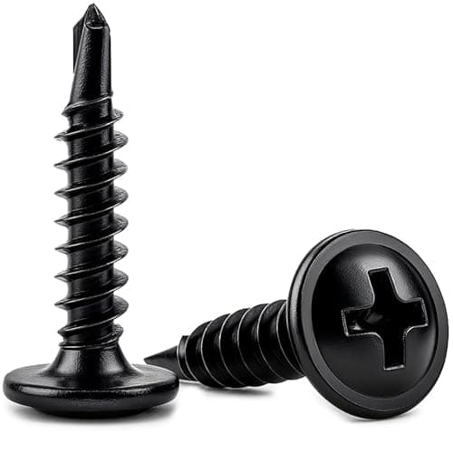Image of 4.2mm x 16mm (Pack of 50) Black Self Drilling Phillips Wafer Head Screws Steel Self Tapping Screws for Metal Sheets Roofing Windows - M11A