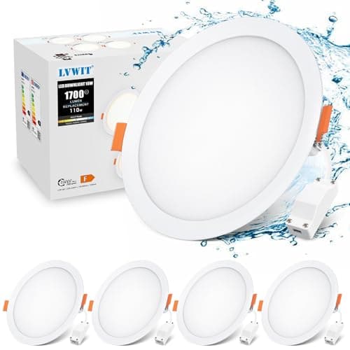 Image of LVWIT Bathroom Ceiling Panels,16W Led Recessed Downlight Ceiling,Round Panel Light,Dimmable Led Spot Lights,1700LM,3000K,4000K,6500K,Led Downlights spotlights Ceiling for Living Room(4 PCS