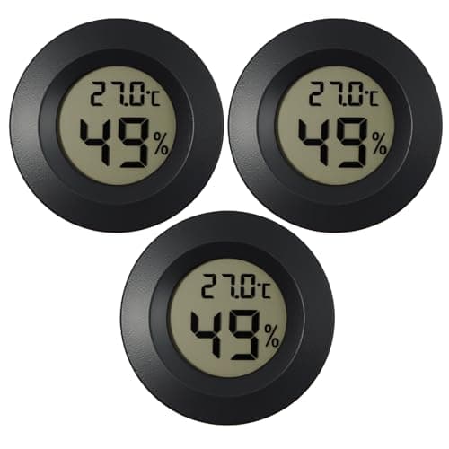 Image of 3 Pack LCD Digital Hygrometer Thermometer, Indoor Humidity Meter Sensor and Temperature Gauge, Reptile Thermometer for Home, Humidifiers, Dehumidifiers, Greenhouse, Basement, Baby Room