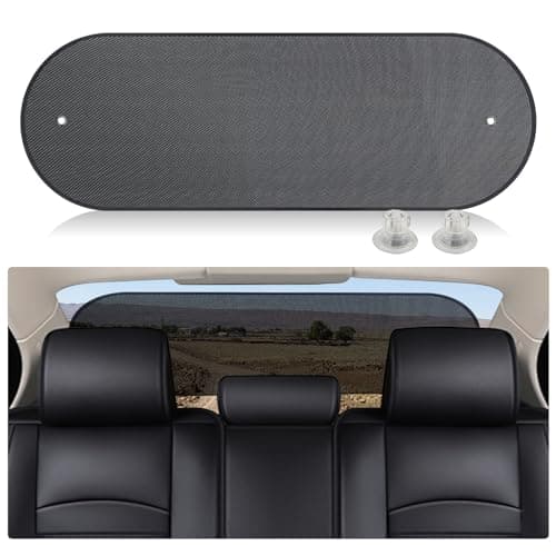 Image of ZATOOTO Car Rear Window Sun Shade, Sun Shade for Back Window, Mesh Sunshade Screen with Suction Cups, Sun Protect from Heat and UV Rays, 95 x 32 cm