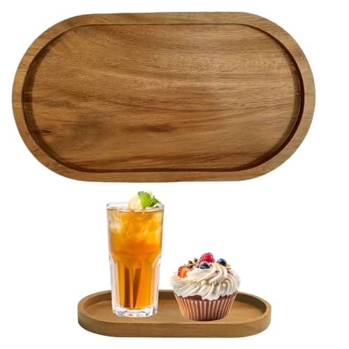 Image of Othrion Oval Wood Tray,Serving Board,Wood Serving Trays,Serving Platter, Oval Wooden Plates,Small Wooden Tray for Dessert Snack Bread Fruit Appetizer Dishes(29x10.5CM)