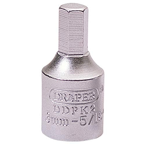 Image of Draper 38321 Hexagon Drain Plug Key, 3/8" Square Drive, 8mm , Blue