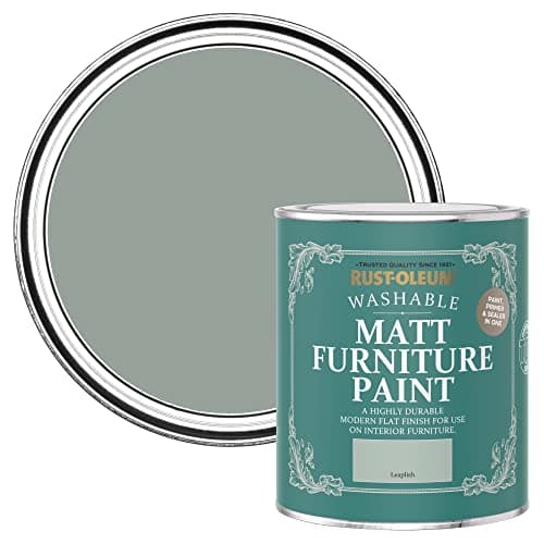 Image of Rust-Oleum Green Furniture & Skirting Board Paint in Matt Finish - Leaplish 750ml