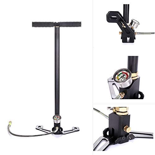 Image of 3 Stage Hand Pump Stirrup Charging PCP Air Rifle Gun Gas Filter Gauge Valve Hose 4500PSI