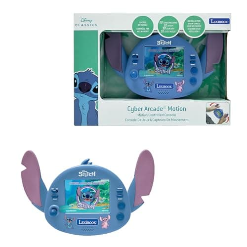 Image of Lexibook - Disney Stitch - Compact Portable Cyber Arcade Console, 50 Games, LCD colour screen, Battery-powered, JL3180D