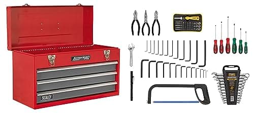 Image of Sealey Ap9243Bbcombo Portable Tool Chest 3 Drawer Bearing Runners 72Pc Tool Kit