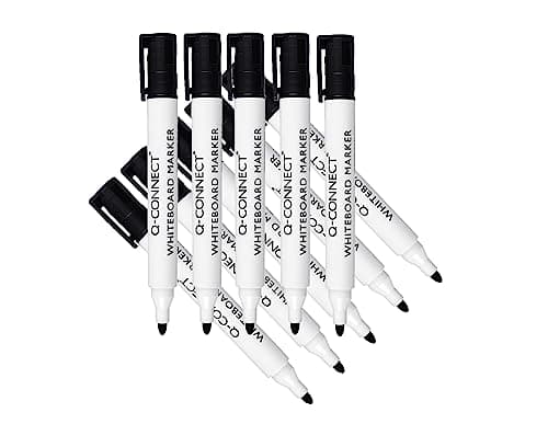 Image of Q-Connect Drywipe Marker Pen Black (10 Pack) KF26035