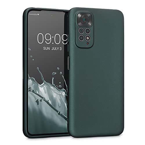 Image of kwmobile Case for Xiaomi Redmi Note 11 / Note 11S Case - Soft TPU Back Phone Cover - with Metallic Look - Metallic Teal
