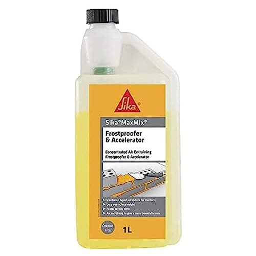 Image of Sika MaxMix Frostproofer and Accelerator Concentrated Admixture – Emergency Repair Plugging Aid – Fast-Acting – 1 Litre