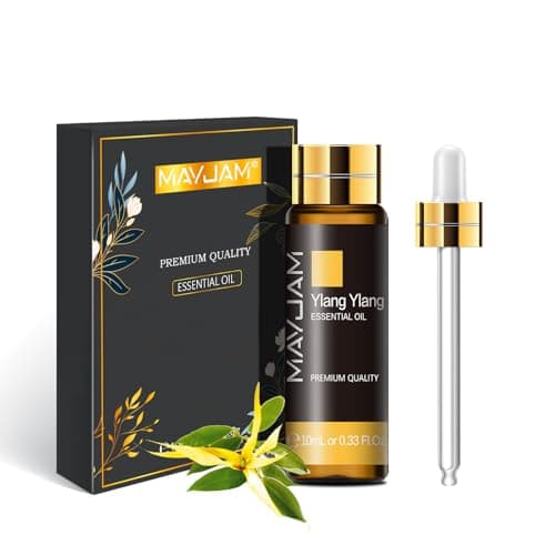 Image of MAYJAM Ylang Ylang Essential Oil 10ML - Pure, Undiluted - Premium Quality Essential Oils with Glass Dropper - for Diffuser and DIY Candle Making