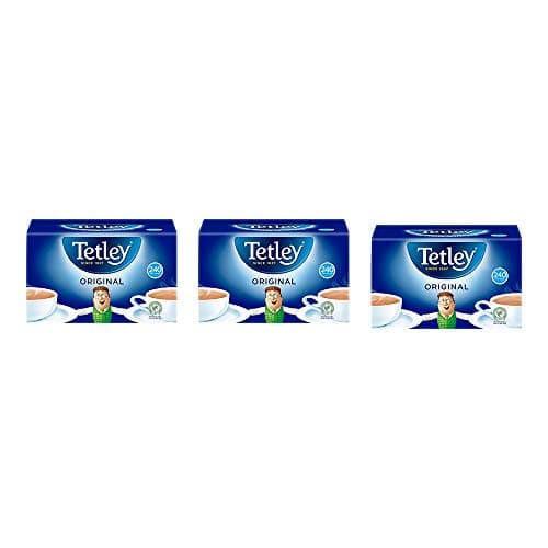 Image of Tetley Original Black Tea Bags - Full Flavoured British Brew - Perfect for Breakfast or Anytime - Rainforest Alliance Certified - 240 Teabags (3x80 Pack)