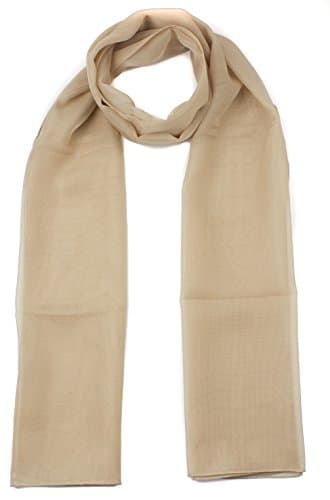Image of Mytoptrendz® Chiffon Scarf Soft Plain Lightweight for women Pretty Natural colour Sheer Wrap (Beige)