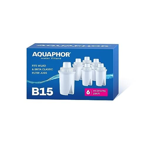 Image of AQUAPHOR B15 Universal Replacement Water Filter cartridges, fits All Brita Classic and Wilkos Universal Water Filter Jugs, 6 Pack, 170l per Filter
