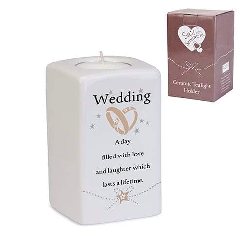 Image of Said With Sentiment 7205 Square Ceramic Tea Light Wedding