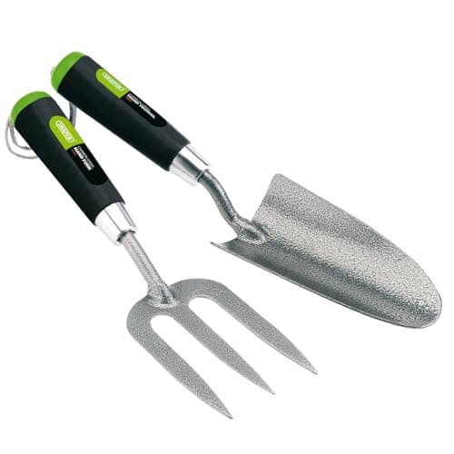 Image of Draper 2 Piece Carbon Steel Garden Tools Set | Hand Fork and Trowel Set | Heavy Duty Gardening Tools | 65960