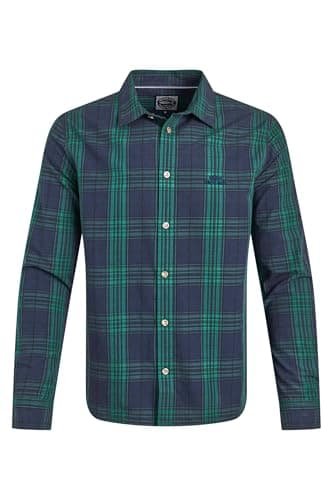 Image of Weird Fish Lando Long Sleeve Check Shirt Green Ivy Size 3XL