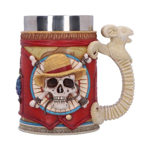 Image of Nemesis Now One Piece Luffy Tankard – Officially Licensed Anime Mug with Straw Hat Pirate Emblem, Removable Stainless Steel Insert, Collectible Gift Drinkware, Gifts for Anime Fans, 15.5cm