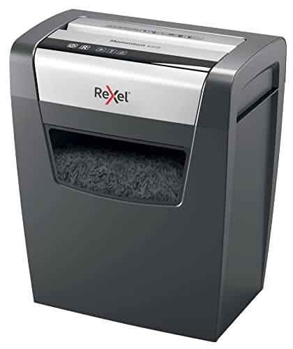 Image of Rexel Momentum X312 Cross Cut Paper Shredder, Shreds 13-12 Sheets (70-80 gsm), 23 Litre Bin, Black, 2104572